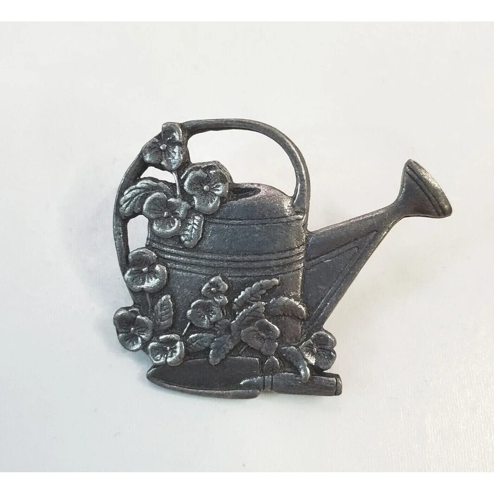 Birds & Blooms 2000 Limited Edition Watering Can with Flowers Garden Pin Brooch